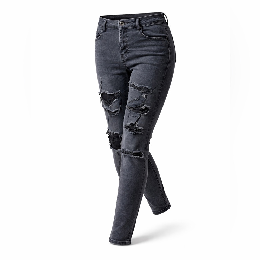 American Eagle Distressed Curvy Hi-Rise Jegging Jeans Womens 16 Short Plus 3037